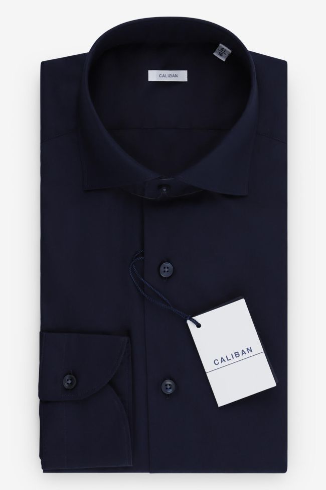 caliban Hemd Herren Caliban Regular Einfarbig 100% Baumwolle kragen Französisch Lange Ärmel