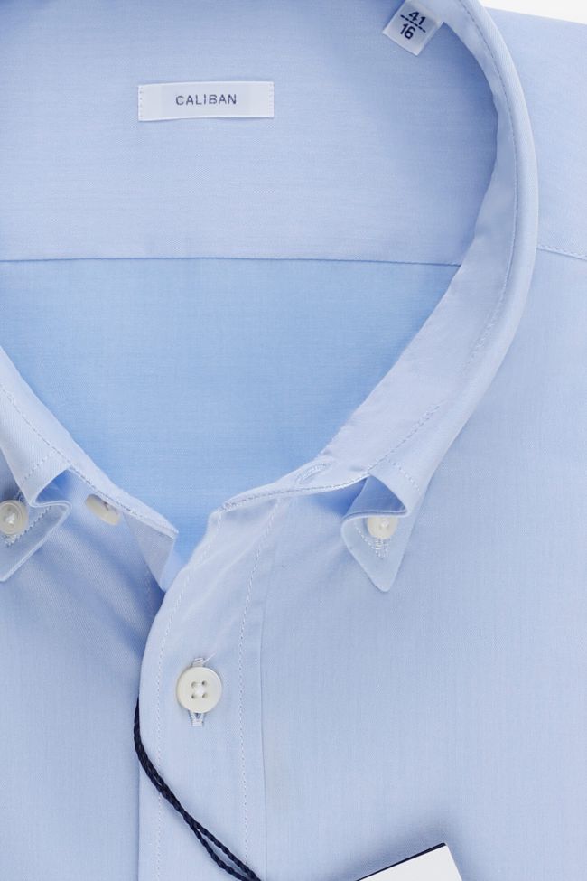 Caliban Hemd Herren Caliban Regular Einfarbig 100% Baumwolle Kragen Button-Down Lange Ärmel