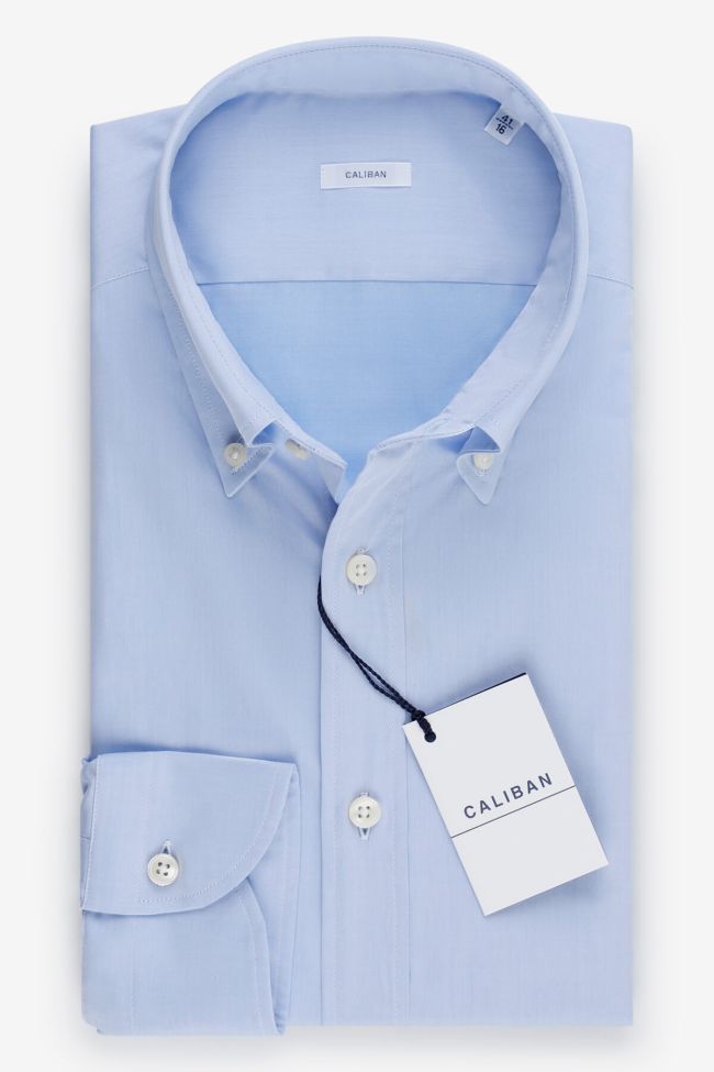 caliban Hemd Herren Caliban Regular Einfarbig 100% Baumwolle kragen Button-Down Lange Ärmel