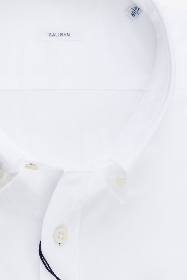 Caliban Hemd Herren Caliban Regular Einfarbig 100% Baumwolle Kragen Button-Down Lange Ärmel