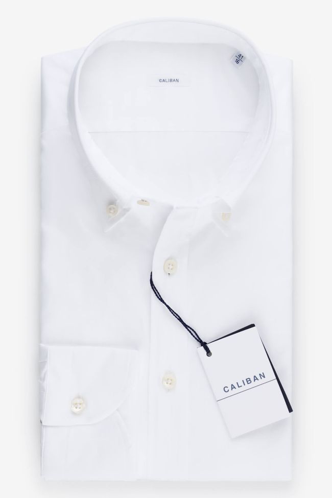 caliban Hemd Herren Caliban Regular Einfarbig 100% Baumwolle kragen Button-Down Lange Ärmel