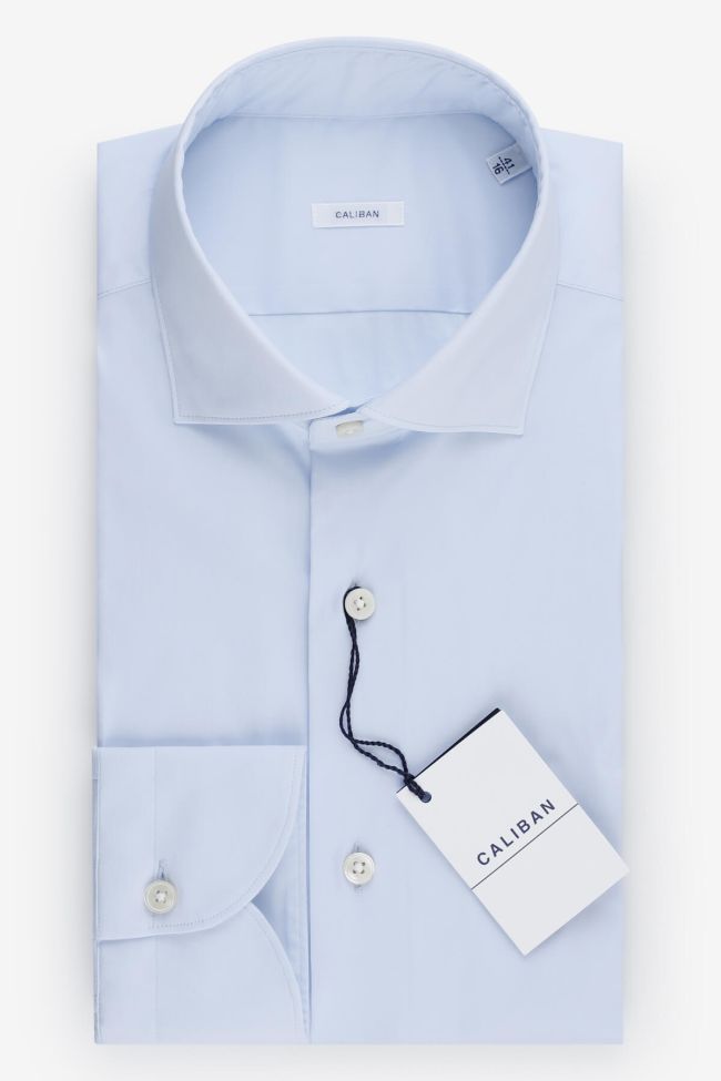 caliban Hemd Herren Caliban Regular Einfarbig 100% Baumwolle kragen Französisch Lange Ärmel