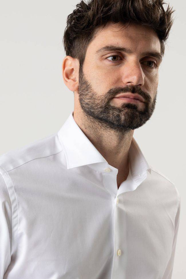 Caliban Hemd Herren Caliban Regular Einfarbig 100% Baumwolle Kragen Französisch Lange Ärmel