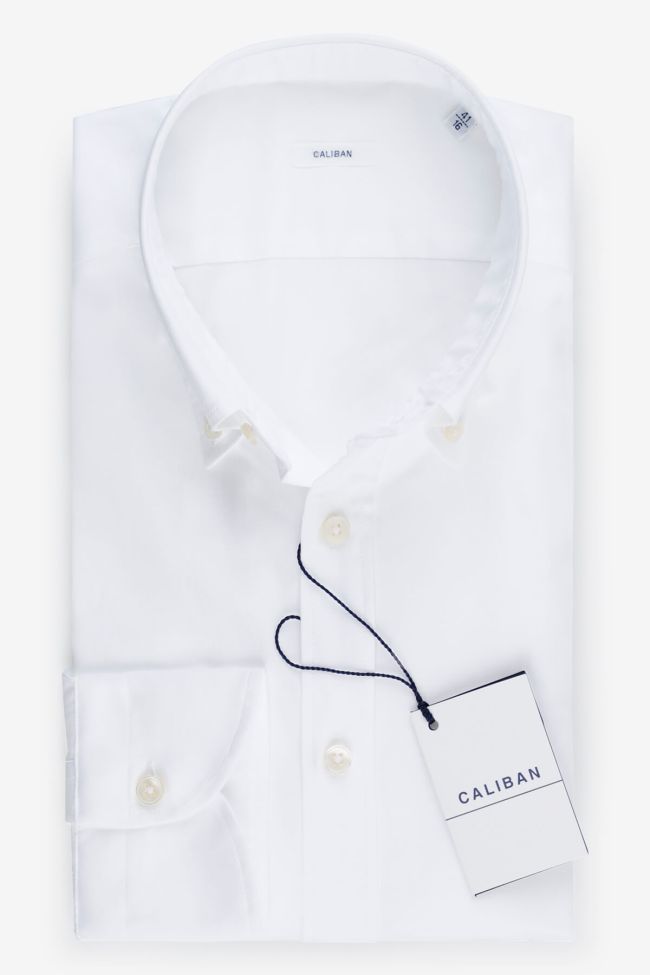 caliban Hemd Herren Caliban Regular Einfarbig 100% Baumwolle kragen Button-Down Lange Ärmel
