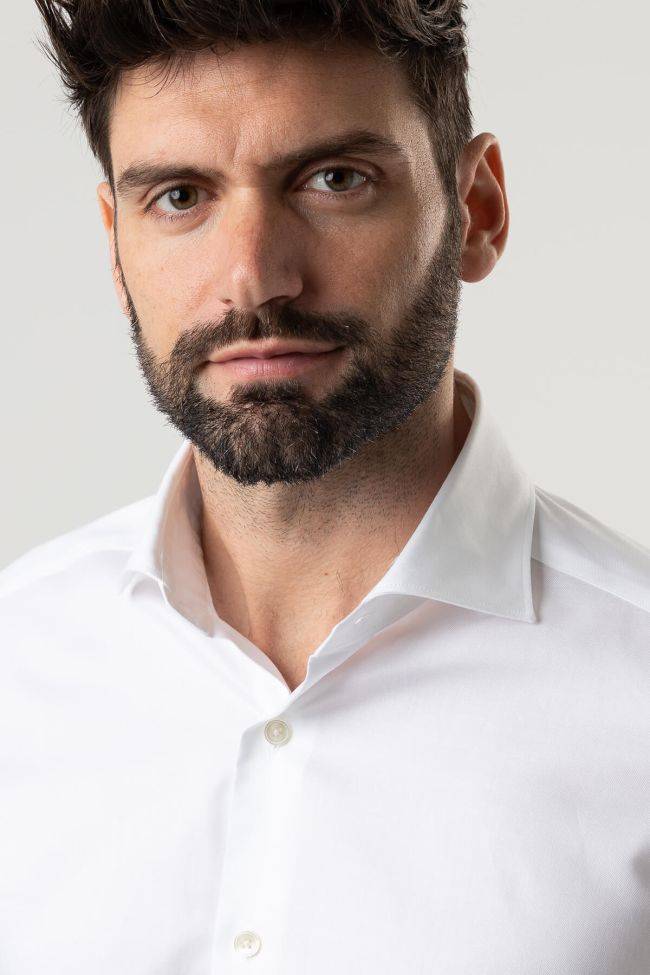 Caliban Hemd Herren Caliban Regular Einfarbig 100% Baumwolle Kragen Französisch Lange Ärmel