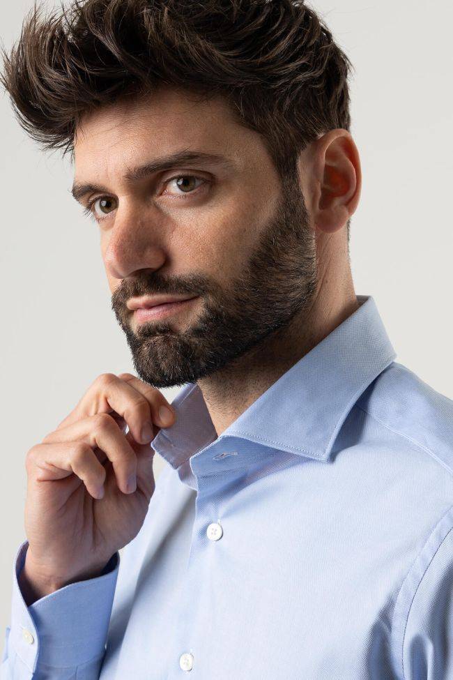 Caliban Hemd Herren Caliban Regular Einfarbig 100% Baumwolle Kragen Französisch Lange Ärmel