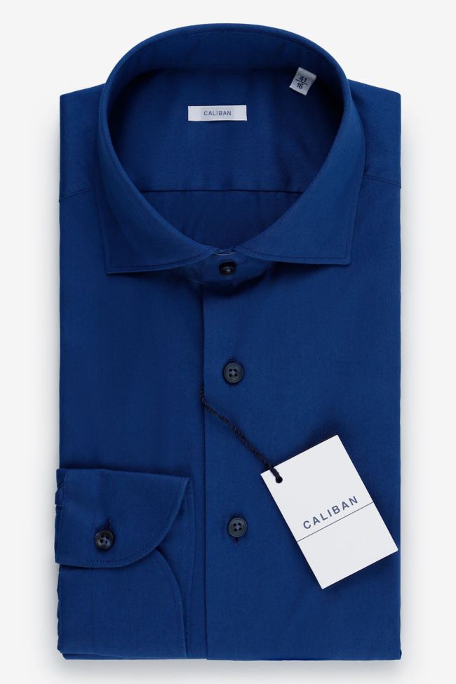 caliban Hemd Herren Caliban Regular Einfarbig 100% Baumwolle kragen Französisch Lange Ärmel