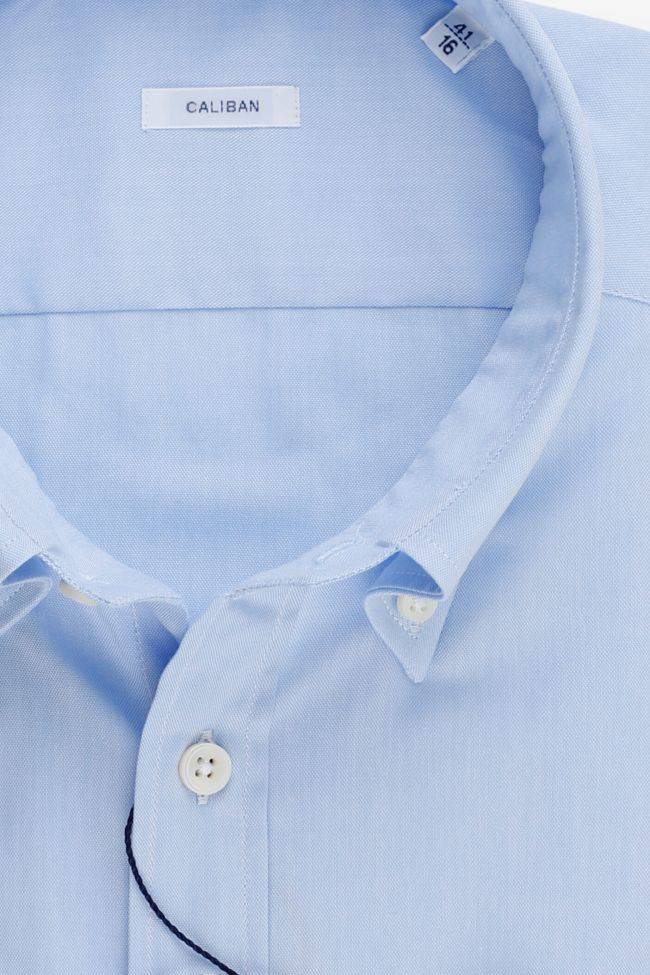 Caliban Hemd Herren Caliban Regular Einfarbig 100% Baumwolle Kragen Button-Down Lange Ärmel