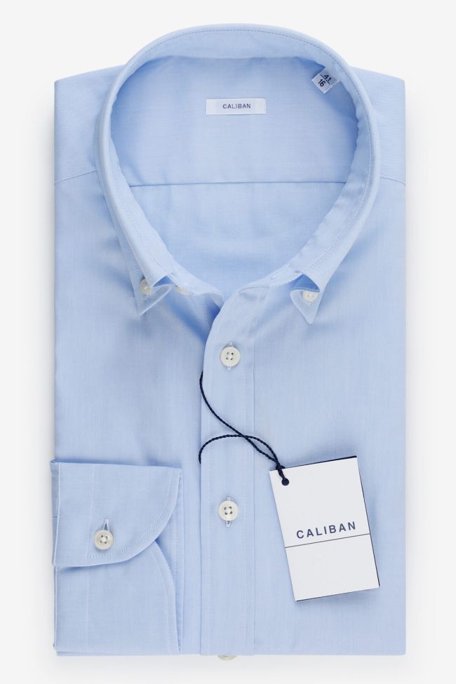 caliban Hemd Herren Caliban Regular Einfarbig 100% Baumwolle kragen Button-Down Lange Ärmel