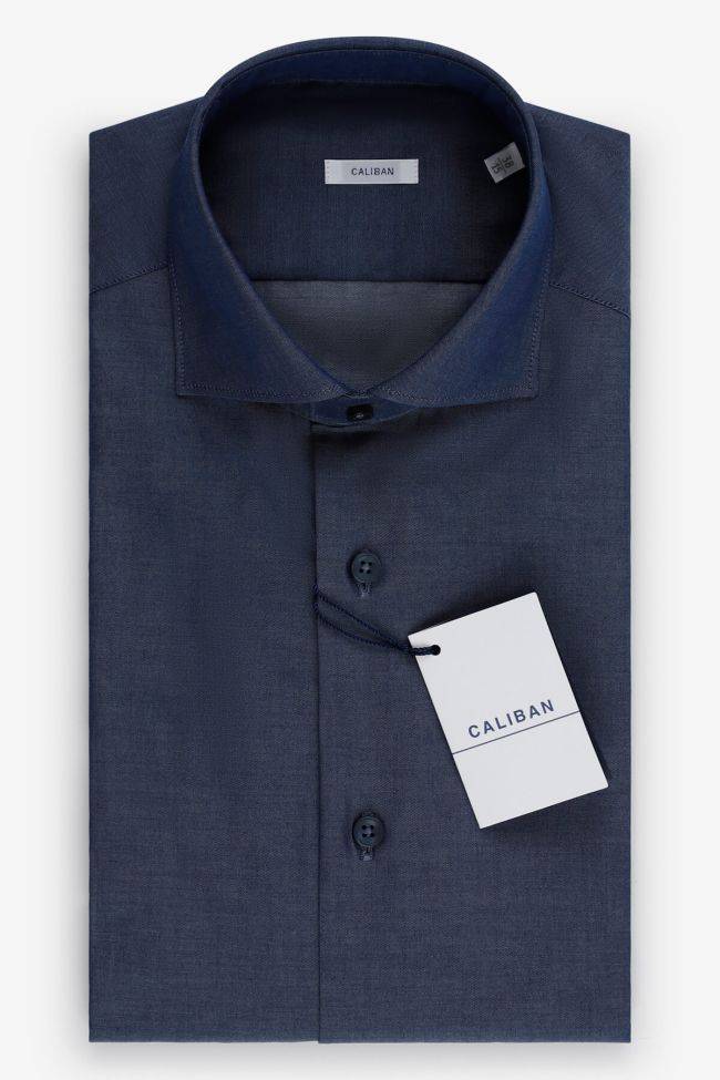 Caliban Hemd Herren Caliban Regular Einfarbig 100% Baumwolle Kragen Französisch Lange Ärmel
