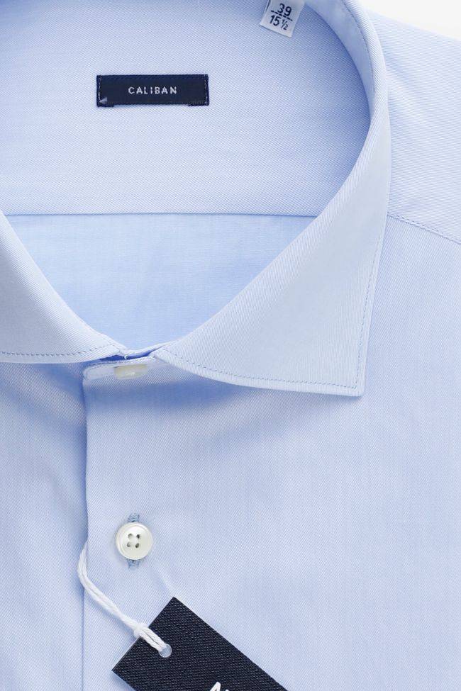 caliban Hemd Herren Caliban Regular Einfarbig 100% Baumwolle kragen Französisch Lange Ärmel