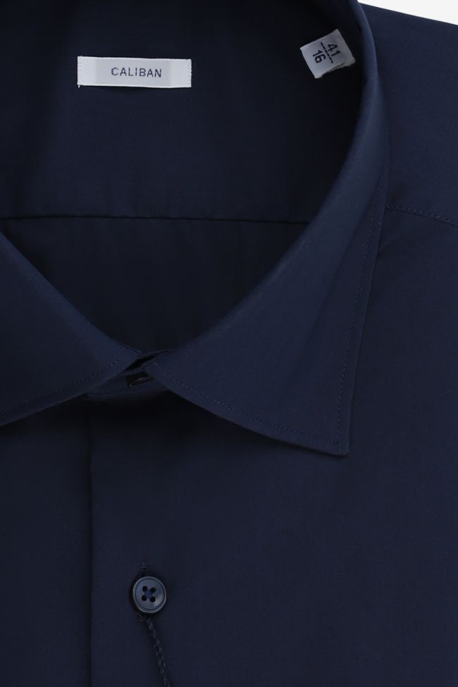 Caliban Hemd Herren Caliban Regular Einfarbig 70% Cotton 27% Pa 3% Ea Kragen Italienisch Lange Ärmel