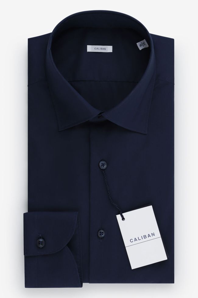 caliban Hemd Herren Caliban Regular Einfarbig 70% cotton 27% pa 3% ea kragen Italienisch Lange Ärmel