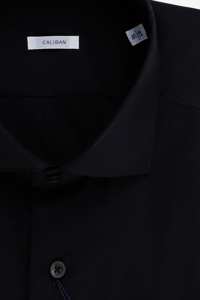 Caliban Hemd Herren Caliban Regular Einfarbig 70% Cotton 27% Pa 3% Ea Kragen Französisch Lange Ärmel