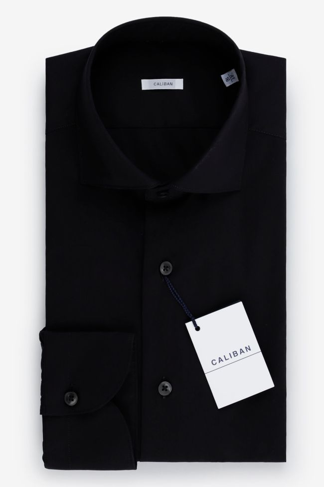 caliban Hemd Herren Caliban Regular Einfarbig 70% cotton 27% pa 3% ea kragen Französisch Lange Ärmel