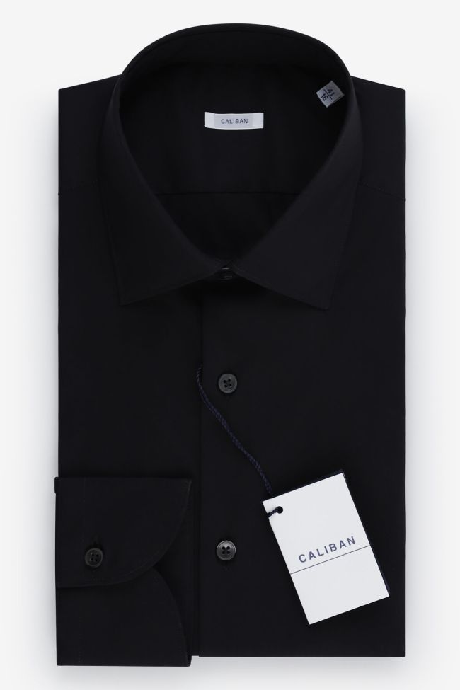caliban Hemd Herren Caliban Regular Einfarbig 70% cotton 27% pa 3% ea kragen Italienisch Lange Ärmel