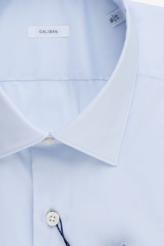 Caliban Hemd Herren Caliban Regular Einfarbig 70% Cotton 27% Pa 3% Ea Kragen Italienisch Lange Ärmel