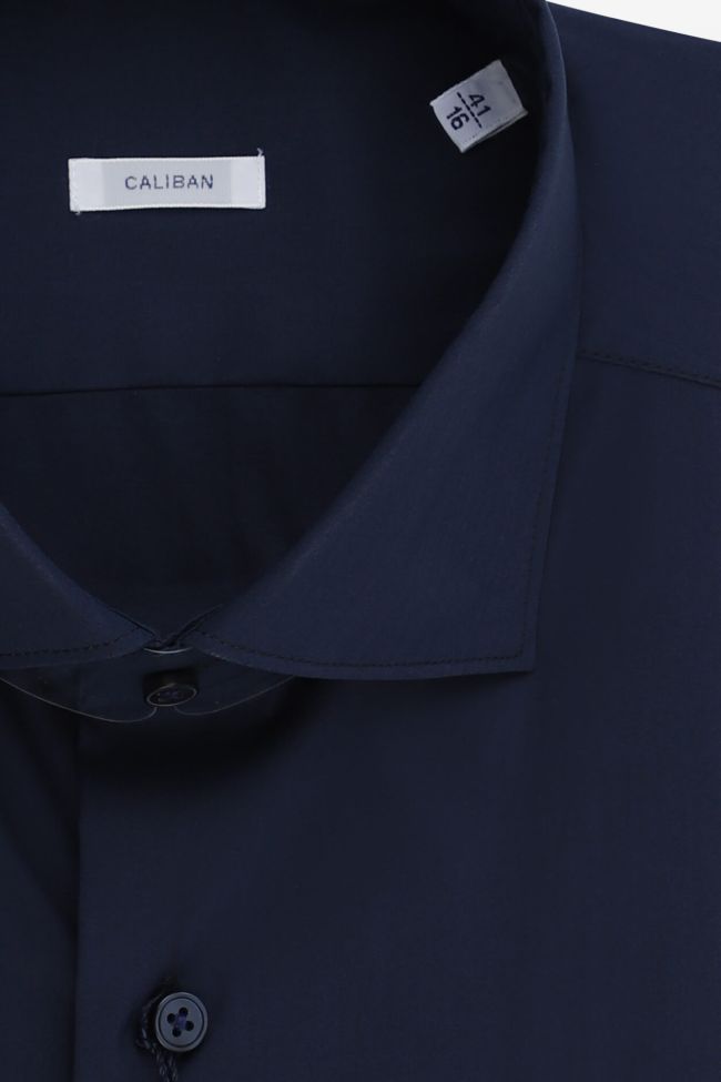 Caliban Hemd Herren Caliban Regular Einfarbig 70% Cotton 27% Pa 3% Ea Kragen Französisch Lange Ärmel