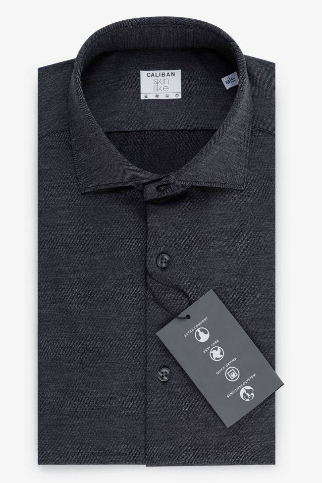 caliban Hemd Herren Caliban Regular Einfarbig 85% poliammide 15% elastam kragen Französisch Lange Ärmel