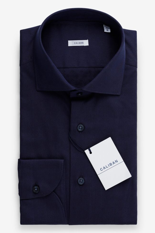 Caliban Hemd Herren Caliban Regular Halb Unifarben 100% Baumwolle Kragen Französisch Lange Ärmel