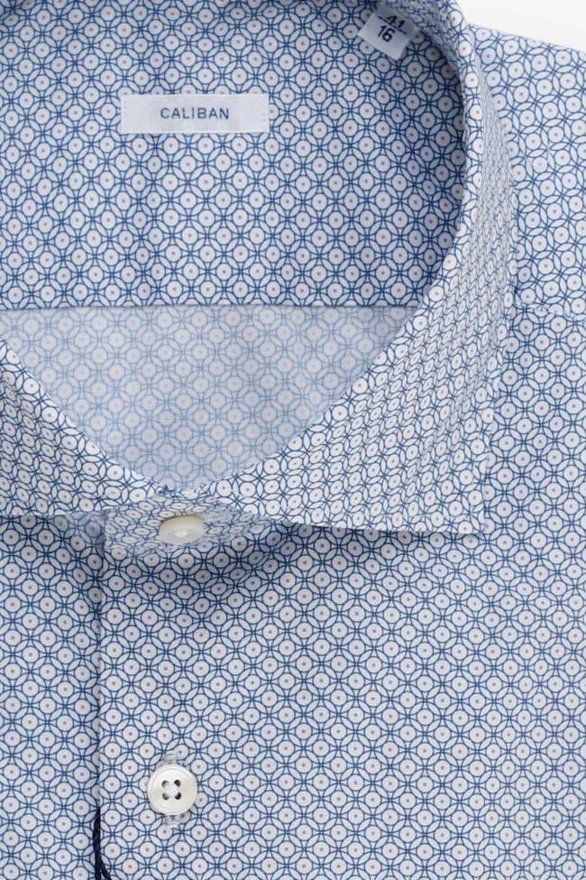 Caliban Hemd Herren Caliban Regular Halb Unifarben 97% Baumwolle 3% Elastan Kragen Französisch Lange Ärmel