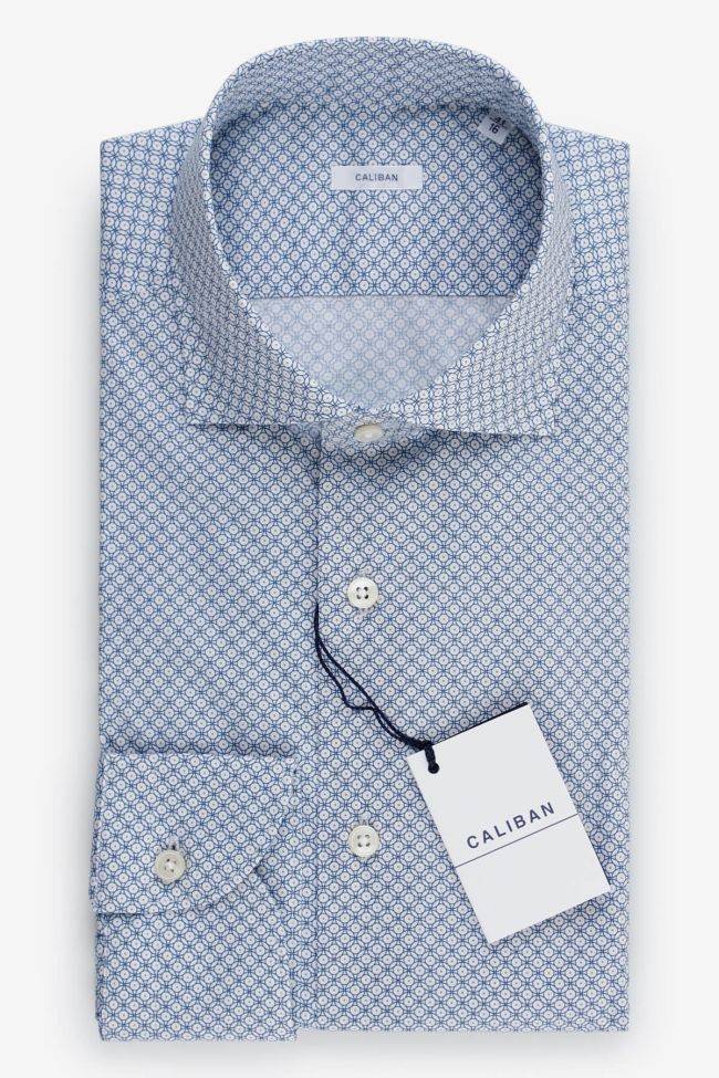 caliban Hemd Herren Caliban Regular Halb Unifarben 97% Baumwolle 3% elastan kragen Französisch Lange Ärmel