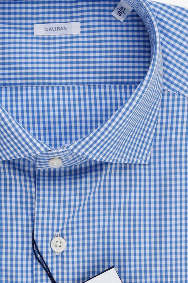 Caliban Hemd Herren Caliban Regular Karo 100% Baumwolle Kragen Französisch Lange Ärmel
