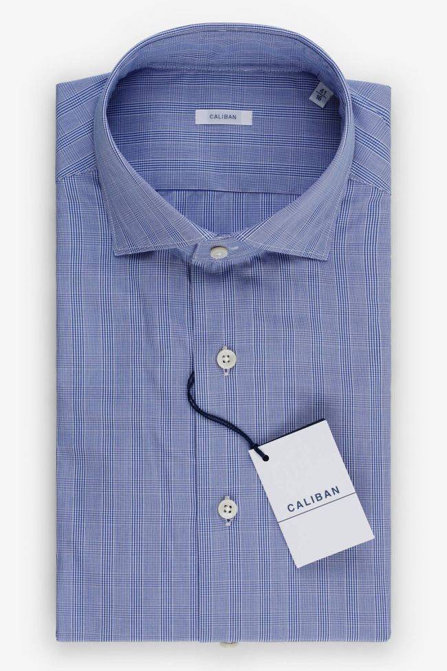 caliban Hemd Herren Caliban Regular Karo 100% Baumwolle kragen Französisch Lange Ärmel