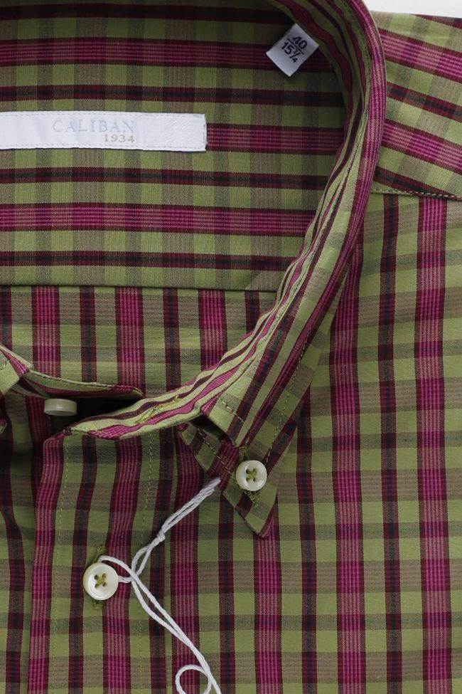 Caliban Hemd Herren Caliban Regular Karo 100% Baumwolle Kragen Button-Down Lange Ärmel
