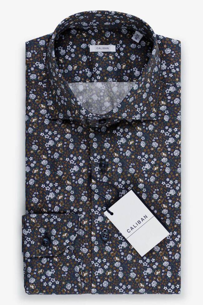 caliban Hemd Herren Caliban Regular Muster 100% Baumwolle kragen Französisch Lange Ärmel