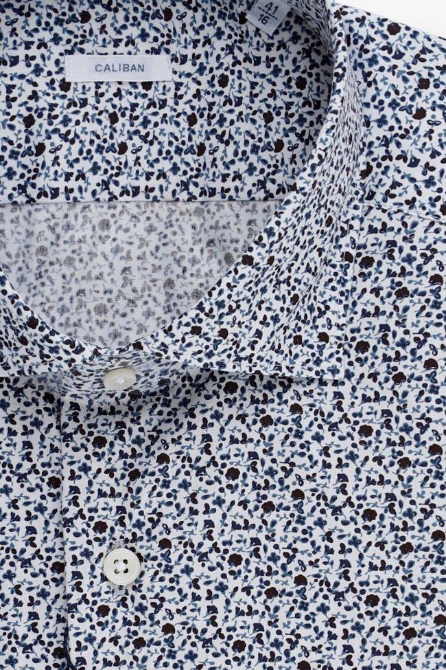 Caliban Hemd Herren Caliban Regular Muster 100% Baumwolle Kragen Französisch Lange Ärmel