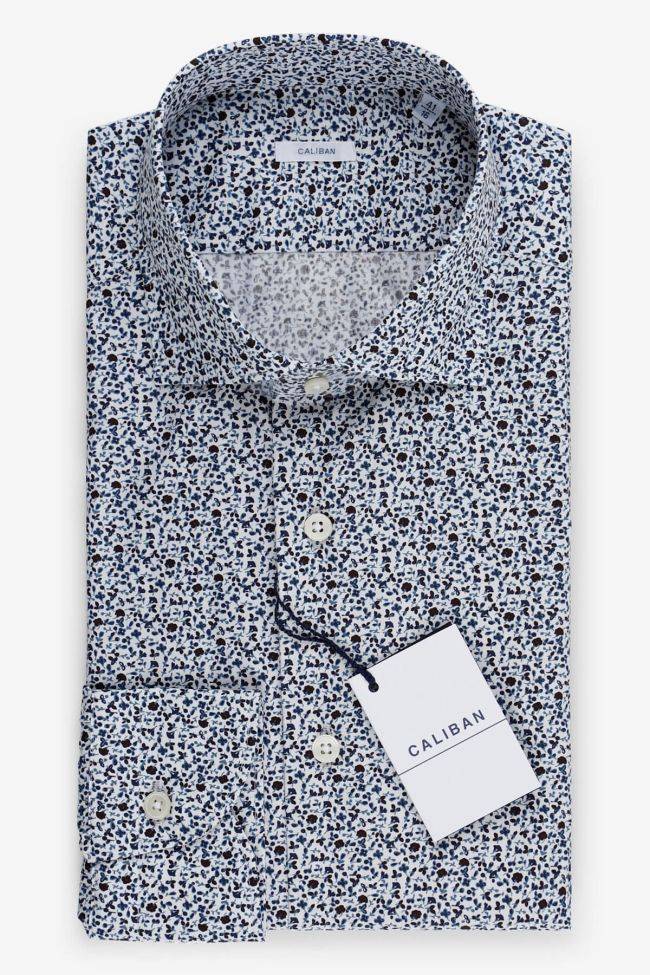 caliban Hemd Herren Caliban Regular Muster 100% Baumwolle kragen Französisch Lange Ärmel