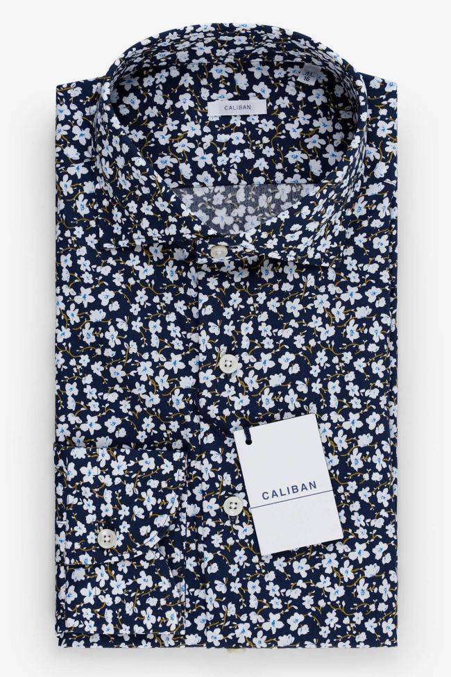 caliban Hemd Herren Caliban Regular Muster 100% Baumwolle kragen Französisch Lange Ärmel