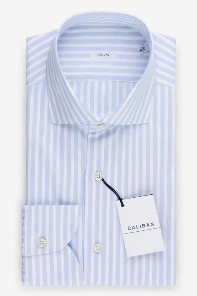 caliban Hemd Herren Caliban Regular Streifen 100% Baumwolle kragen Französisch Lange Ärmel