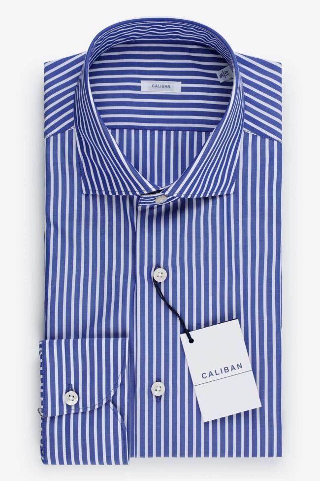caliban Hemd Herren Caliban Regular Streifen 100% Baumwolle kragen Französisch Lange Ärmel