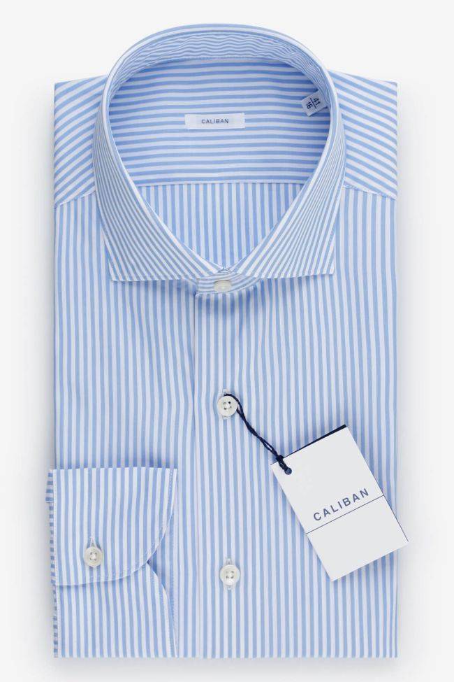 caliban Hemd Herren Caliban Regular Streifen 100% Baumwolle kragen Französisch Lange Ärmel