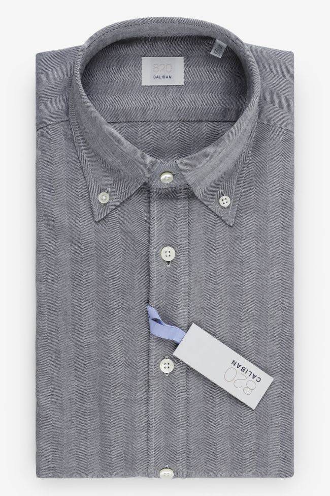 caliban Hemd Herren Caliban Regular Streifen 100% Baumwolle kragen Button-Down Lange Ärmel