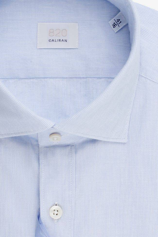 Caliban Hemd Herren Caliban Regular Streifen 71% Cotton 29% Linen Kragen Französisch Lange Ärmel