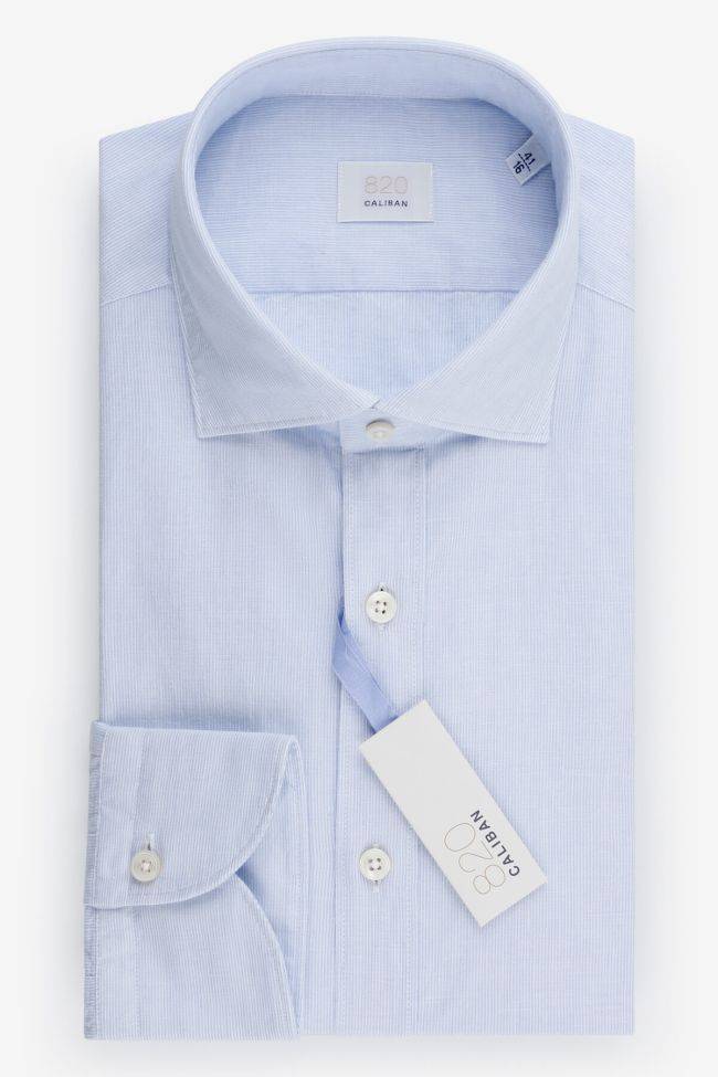 caliban Hemd Herren Caliban Regular Streifen 71% cotton 29% linen kragen Französisch Lange Ärmel