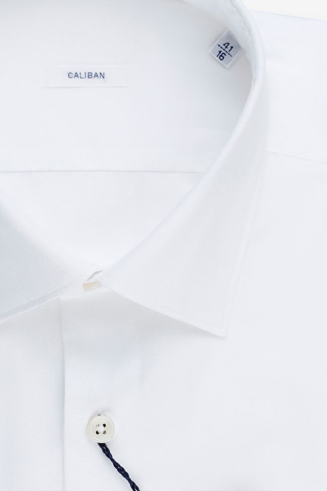 Caliban Hemd Herren Caliban Slim Einfarbig 100% Baumwolle Kragen Italienisch Lange Ärmel