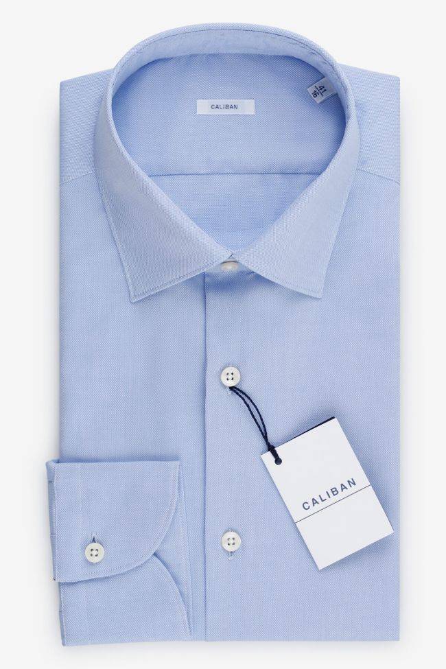 caliban Hemd Herren Caliban Slim Einfarbig 100% Baumwolle kragen Italienisch Lange Ärmel
