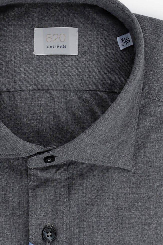 Caliban Hemd Herren Caliban Slim Einfarbig 100% Baumwolle Kragen Französisch Lange Ärmel