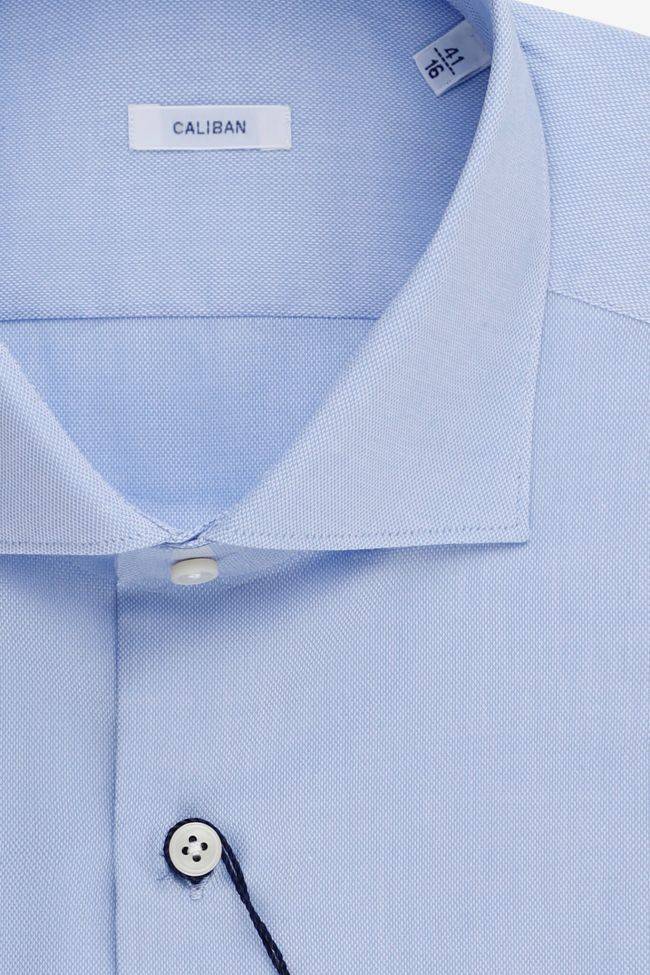 Caliban Hemd Herren Caliban Slim Einfarbig 100% Baumwolle Kragen Französisch Lange Ärmel