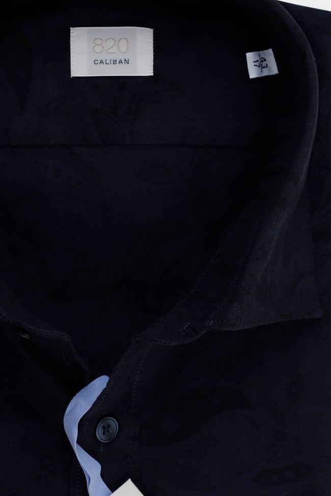 Caliban Hemd Herren Caliban Slim Einfarbig 100% Baumwolle Kragen Französisch Lange Ärmel