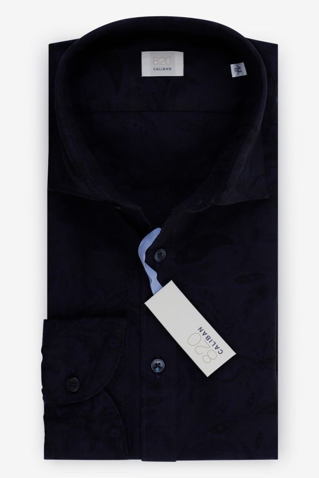 caliban Hemd Herren Caliban Slim Einfarbig 100% Baumwolle kragen Französisch Lange Ärmel