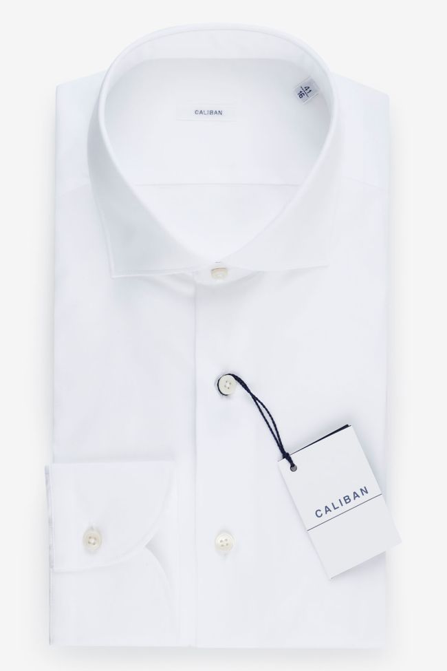 caliban Hemd Herren Caliban Slim Einfarbig 100% Baumwolle kragen Französisch Lange Ärmel