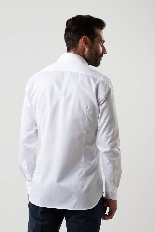 Caliban Hemd Herren Caliban Slim Einfarbig 100% Baumwolle Kragen Französisch Lange Ärmel