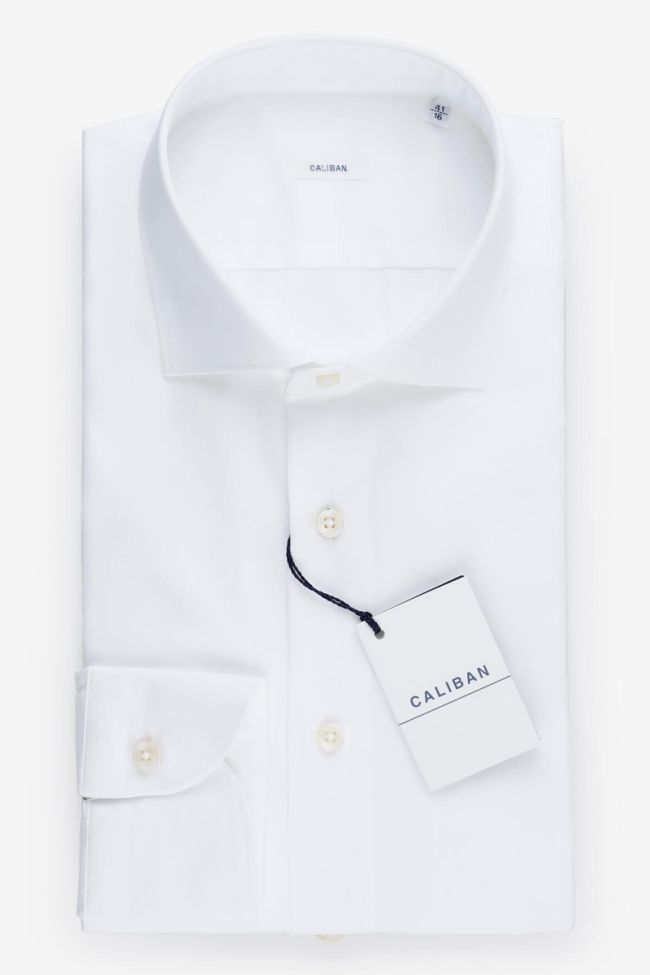 caliban Hemd Herren Caliban Slim Einfarbig 100% Baumwolle kragen Französisch Lange Ärmel