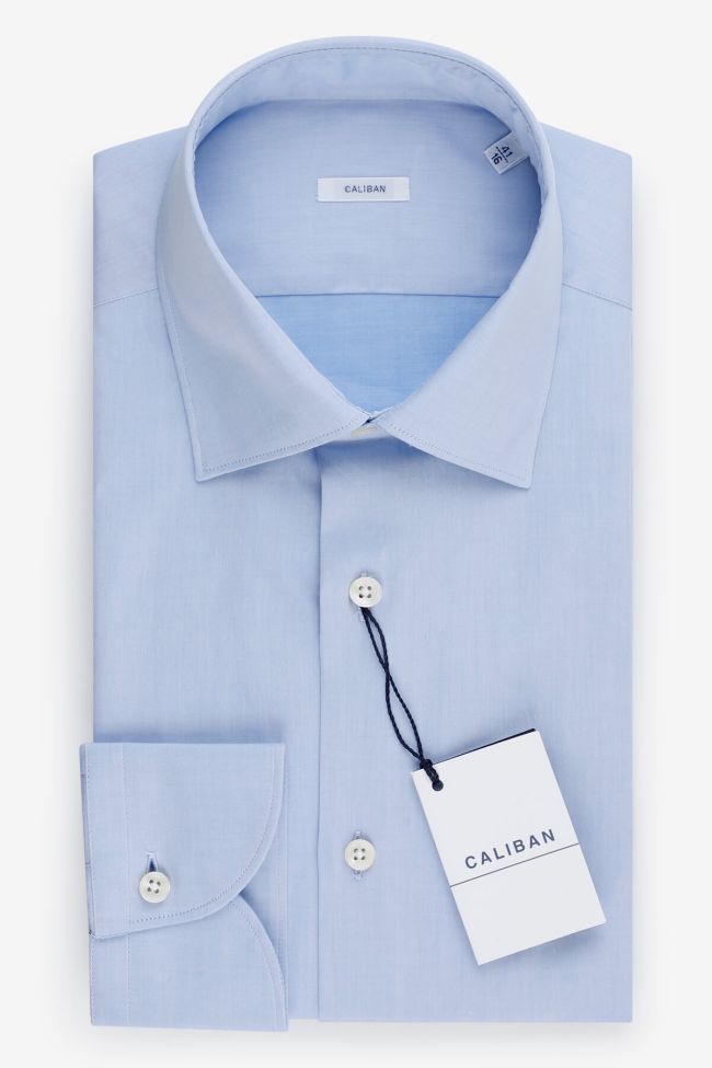 caliban Hemd Herren Caliban Slim Einfarbig 100% Baumwolle kragen Italienisch Lange Ärmel