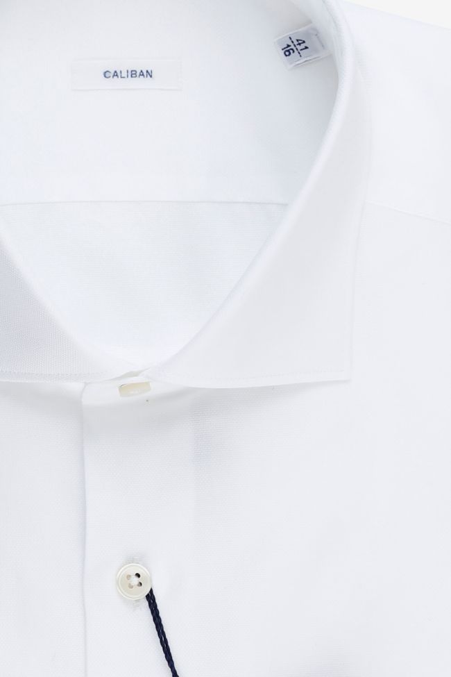 Caliban Hemd Herren Caliban Slim Einfarbig 100% Baumwolle Kragen Französisch Lange Ärmel